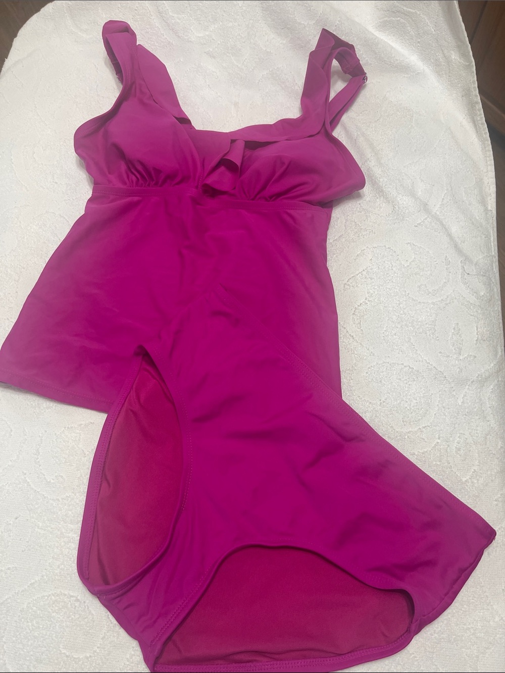 DKNY Fuchsia Pink Tank & Bottom Swim Suit - Sz S